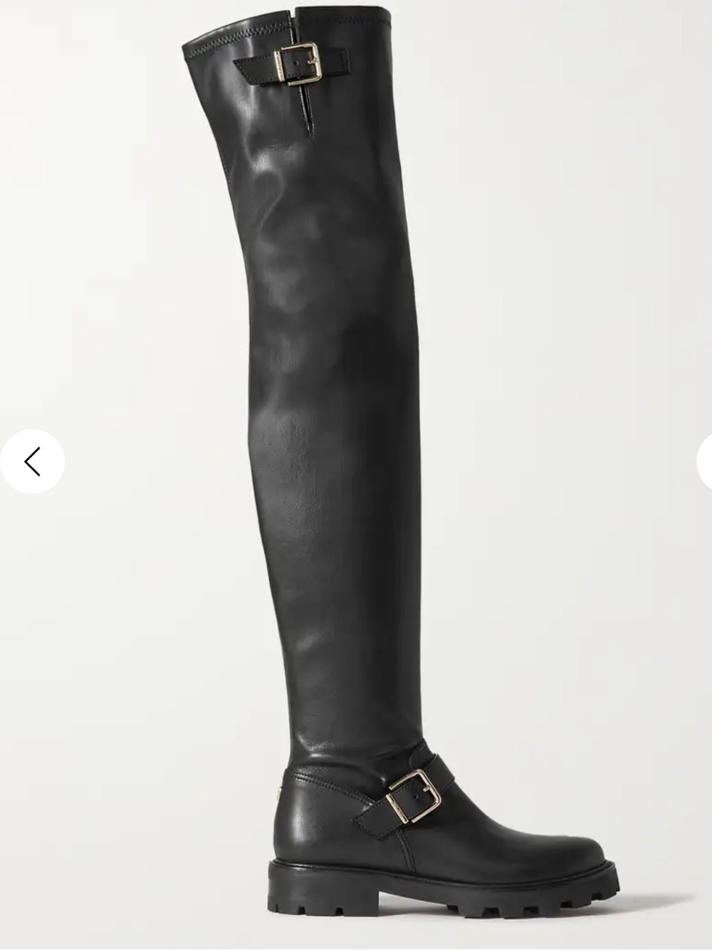 JIMMY CHOO biker II buckled leather over-the-knee boots